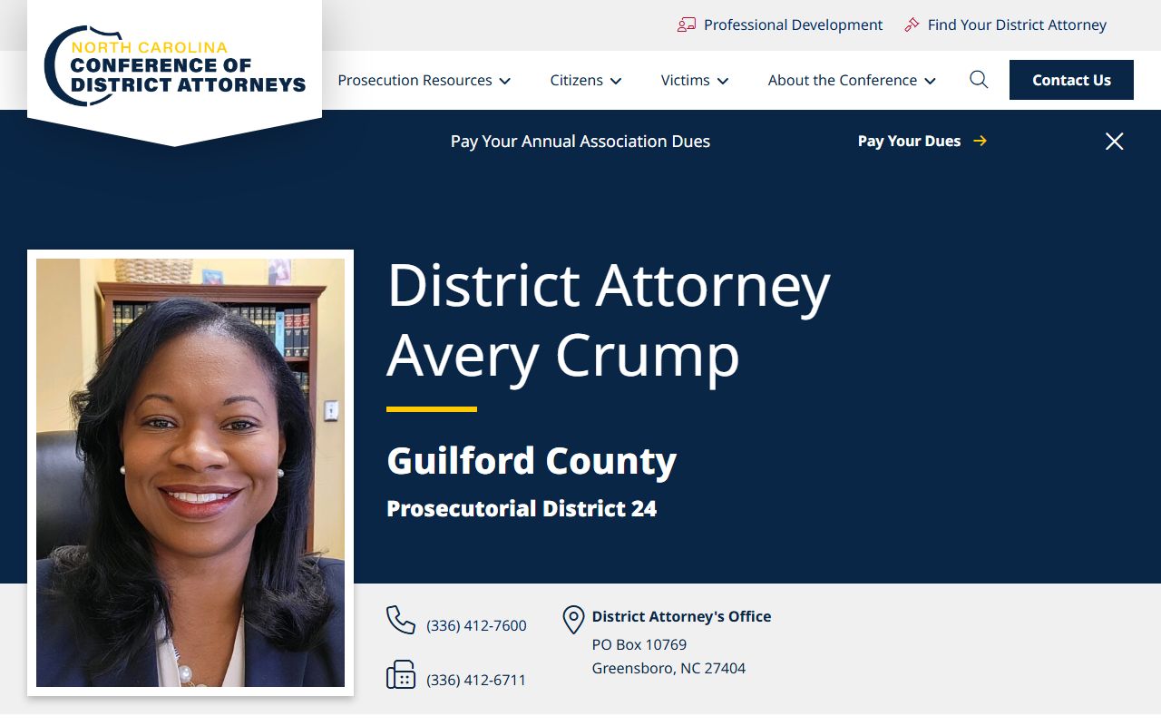 Guilford County court records after arrest District Attorney profile