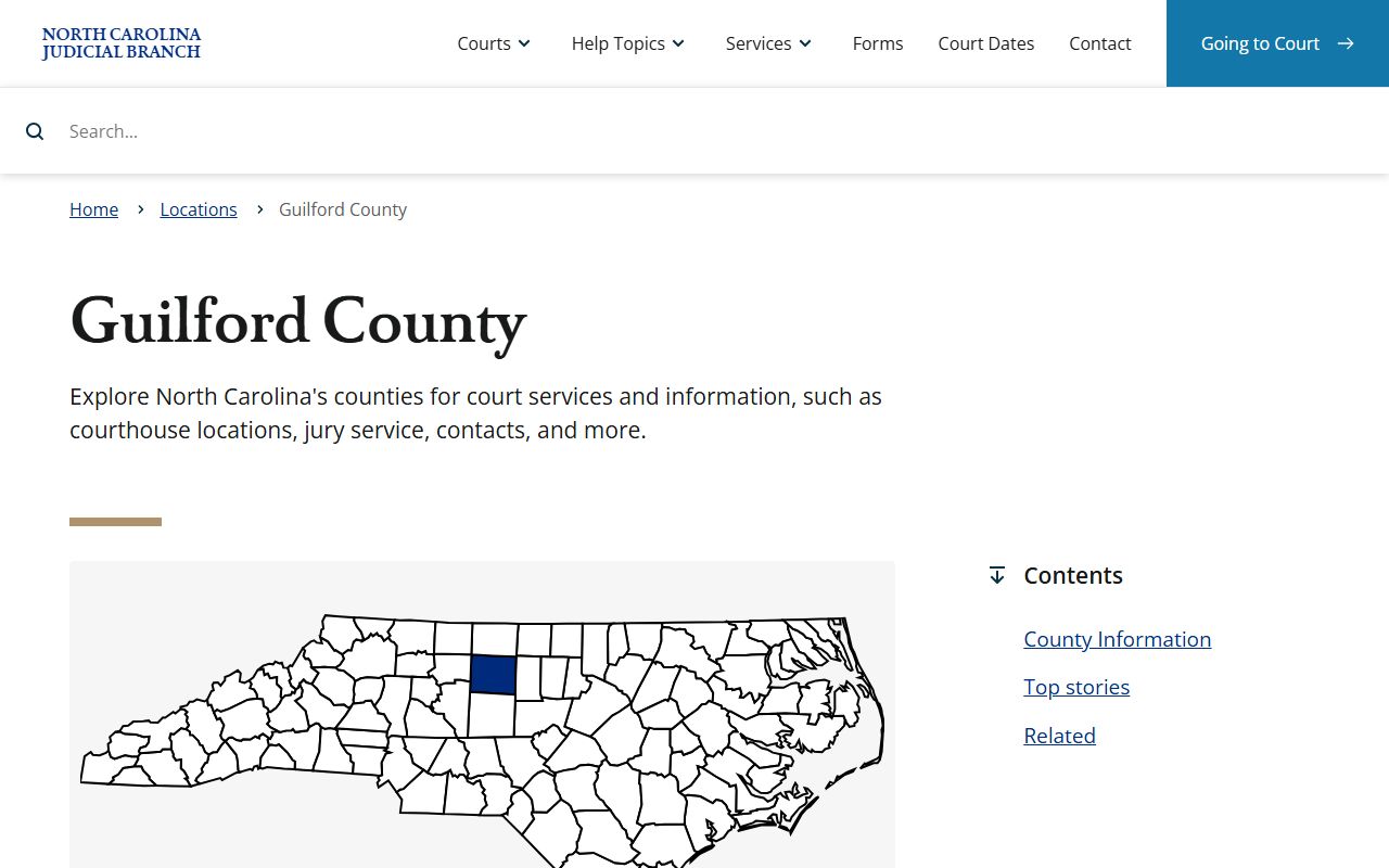 Guilford County court records after jail arrest Judicial Branch page